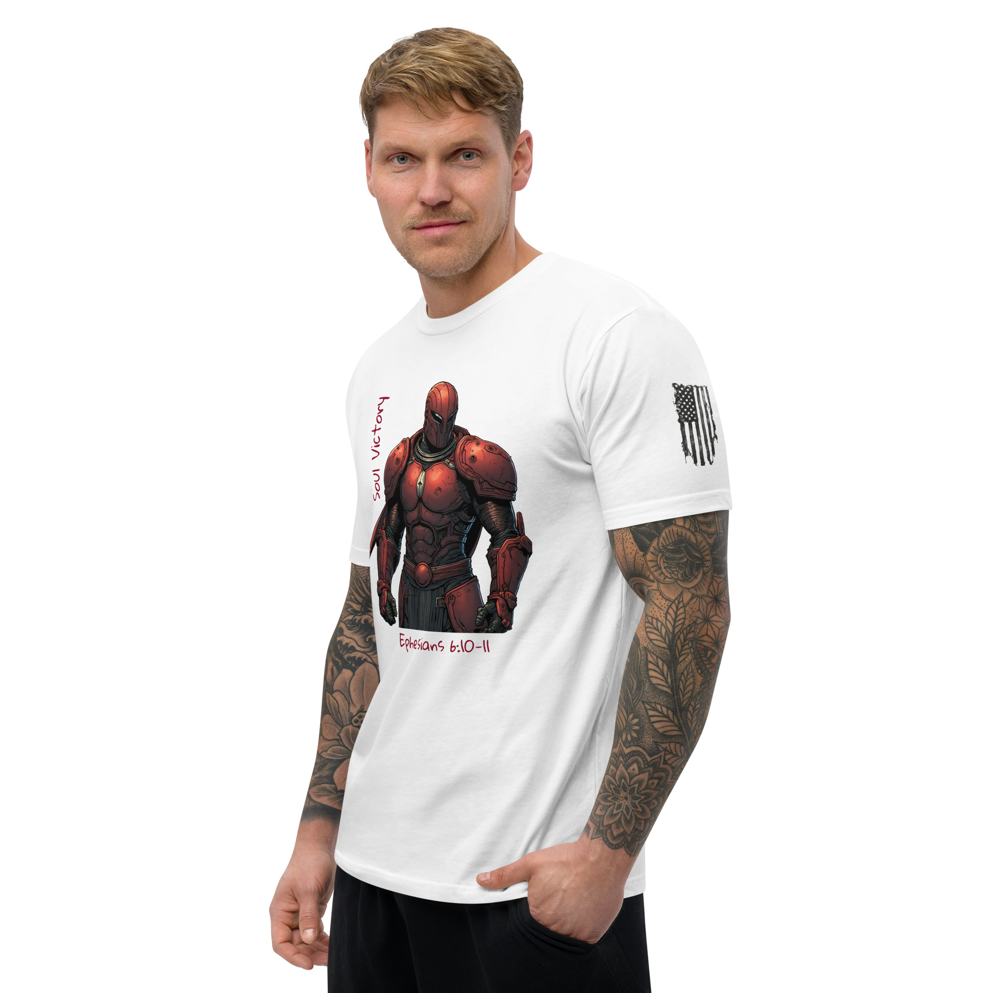 Ultra Premium Armor of God Fitted Tee - Image 8